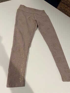 Beyond Yoga Gold Speckled Mauve High-Waisted Leggings L